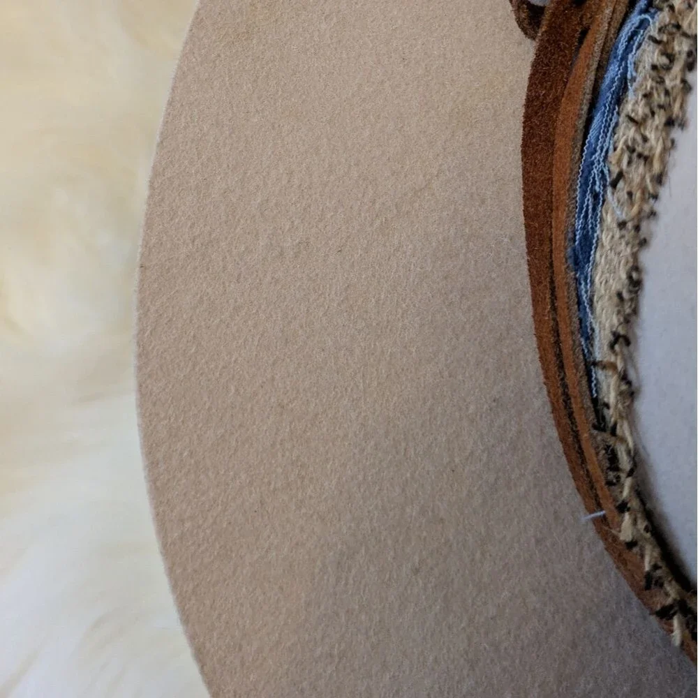 Brittoli Beige Tan Bullhide Leather Hat Montecarlo Hat Co L Large